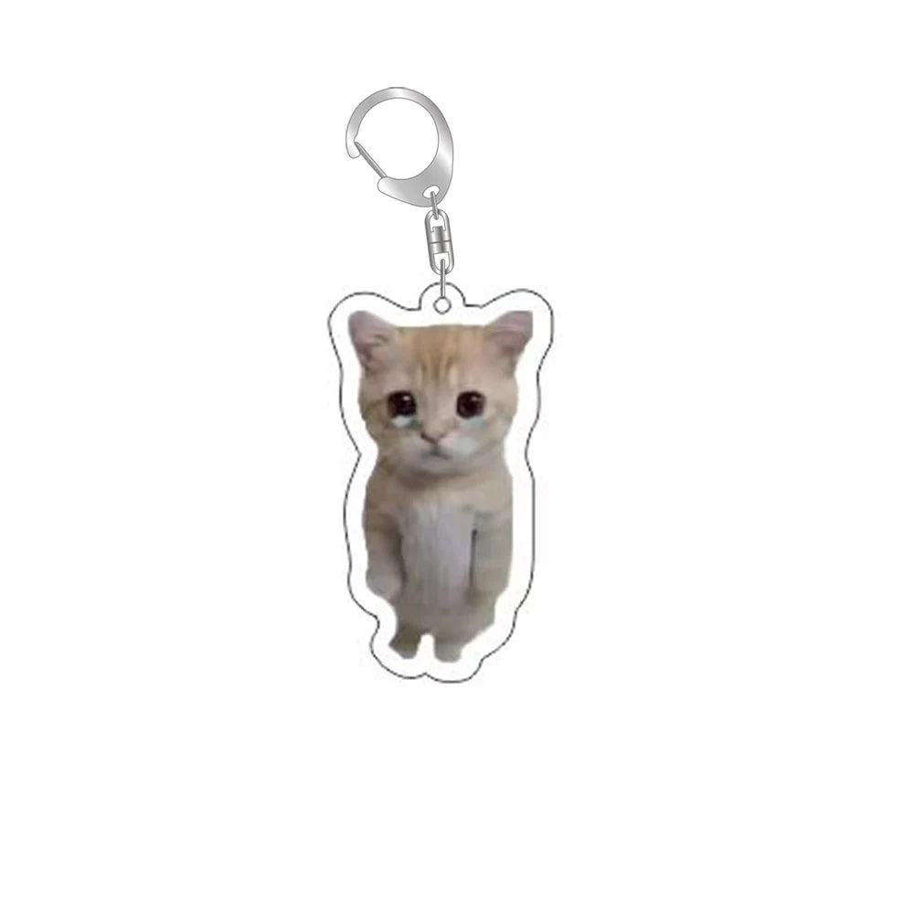 Schattige Grappige Kat Memes Sleutelhanger - Perfecte Studenten Gift, Stijlvolle Lanyard, Schattige Hanger voor Dameshandtassen, Betaalbaar Cadeau voor Je Beste Vrienden!