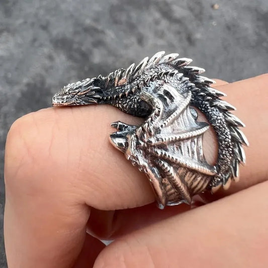 Gothic Punk Draakvleugel Verstelbare Ringen - Vintage Pterosaurus-geïnspireerde Sieraden Cadeaus
