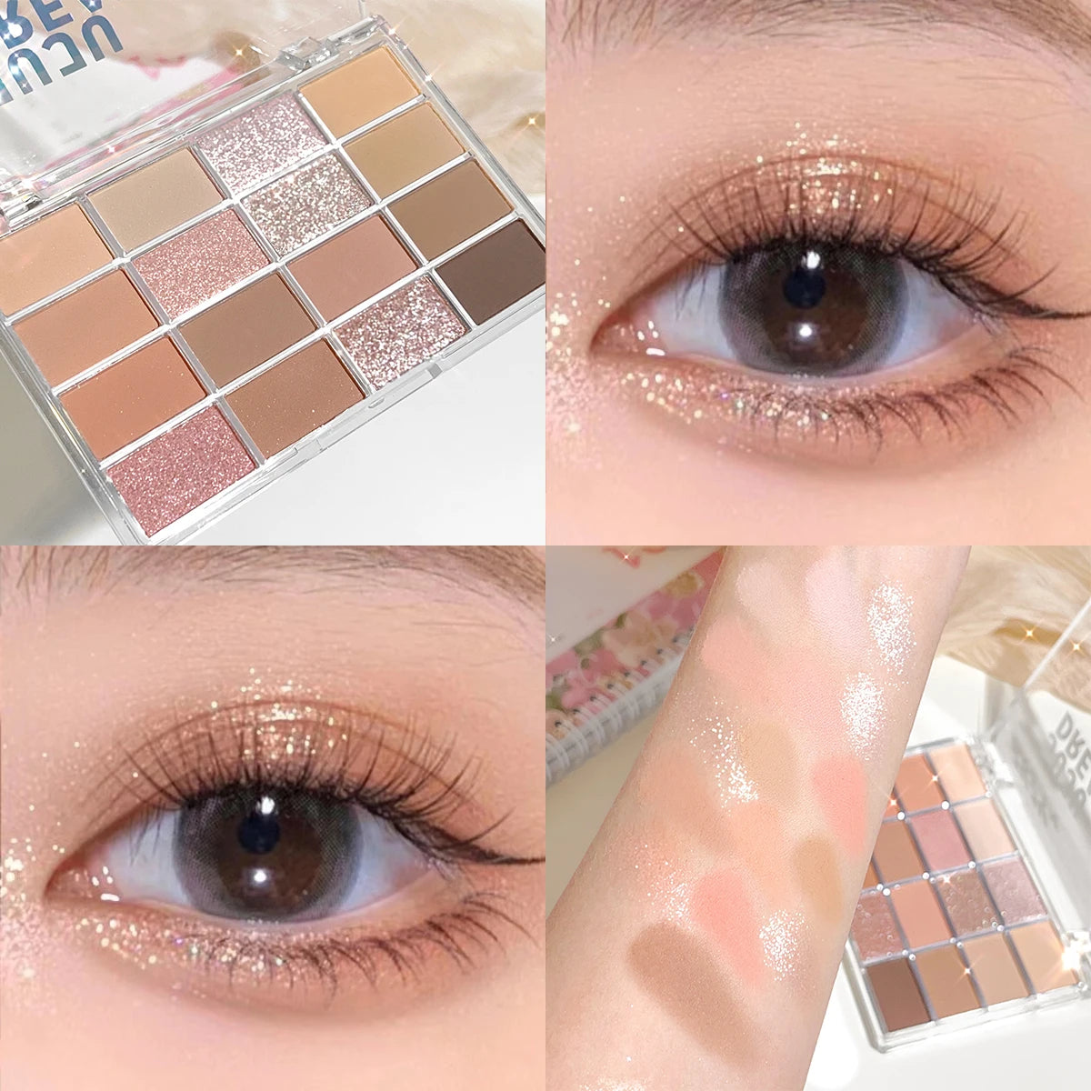 Veelzijdige 16-kleur Matte Oogschaduw Palette - Aardse Bruine Nudes voor Makkelijke Everyday Looks, Langdurige Formule