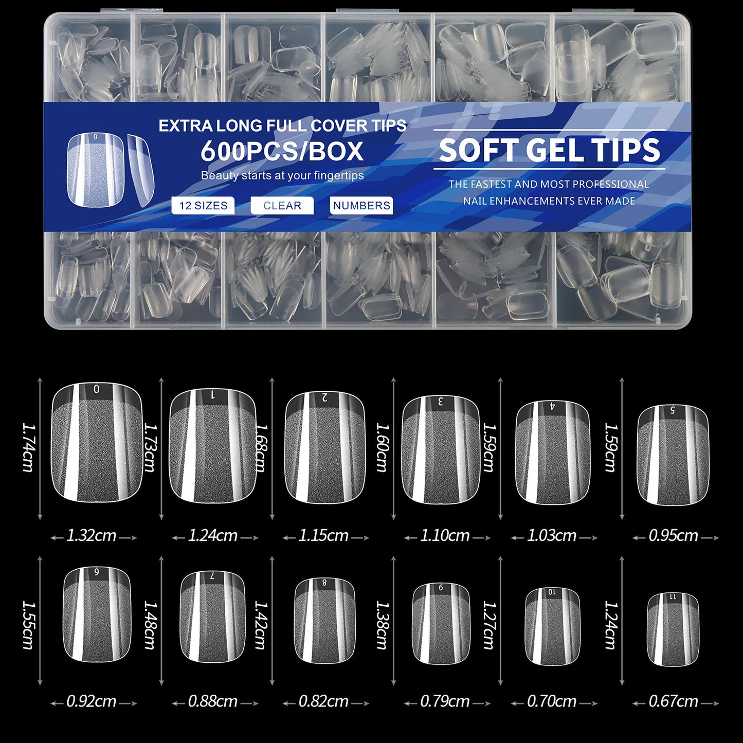 Luxe 600-delige Semi-Frosted Matte Press-On Nagelset - Volledige Dekking Acrylnagels in Ovale Amandelvorm