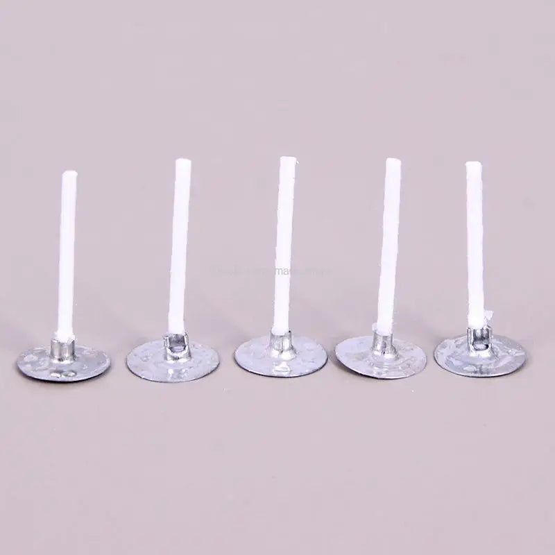Pre-Tabbed Cotton Candle Wicks | 100pcs Metal Sustainer Wicks for Candle Making | Multiple Length Options