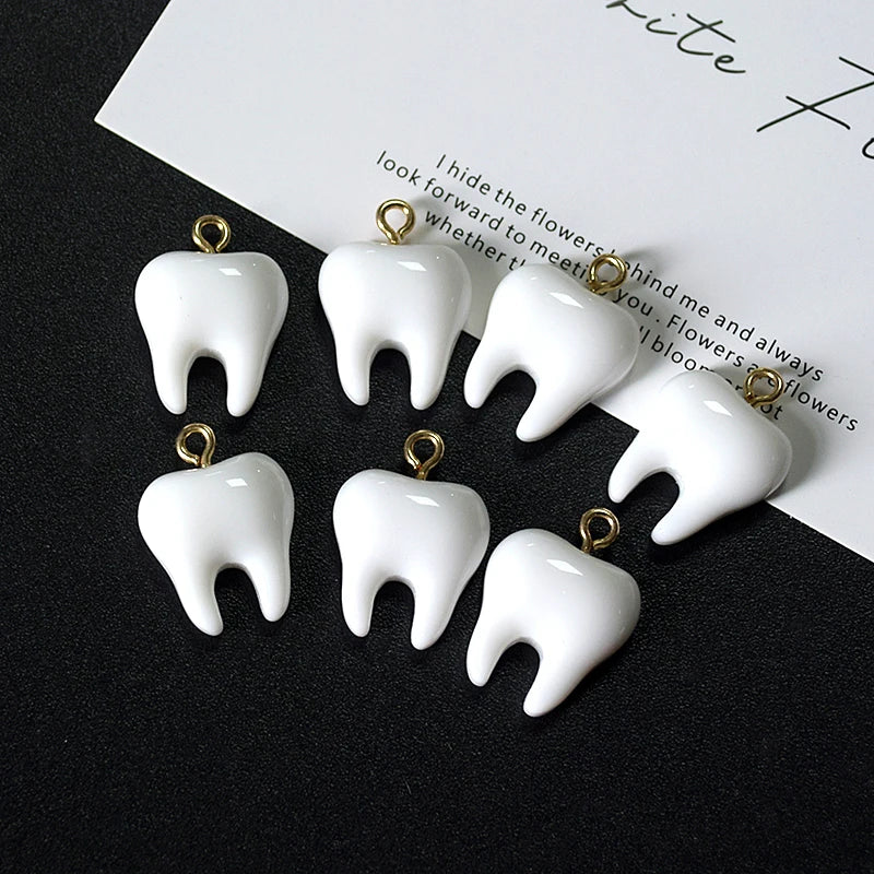 Cute Tooth Charms Resin Pendants for Jewelry Making DIY Earrings Necklaces Bracelets Craft Supplies