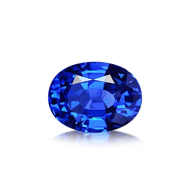 Blue Corundum Loose Gemstone Royal Blue Oval Cut Stone for Ring Pendant DIY Jewelry Making