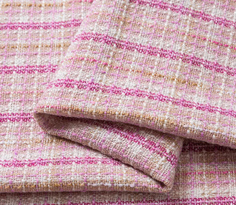 Wool Tweed Fabric Plaid Woven Tweed for Coat Dress Sewing Autumn Winter DIY Clothing Fabric