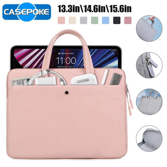 Stijlvolle CASEPOKE Laptop Handtas - Perfecte pasvorm voor 13,3" tot 15,6" laptops, tablets en mobiele apparaten - Ideaal voor MacBook Air/Pro, Lenovo, Xiaomi, HP