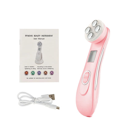 All-in-One RF Radiofrequentie EMS LED Schoonheidsapparaat voor Huidverstrakking, Lift en Rimpelbestrijding - Gezichtsmassager voor een Stralende Huid