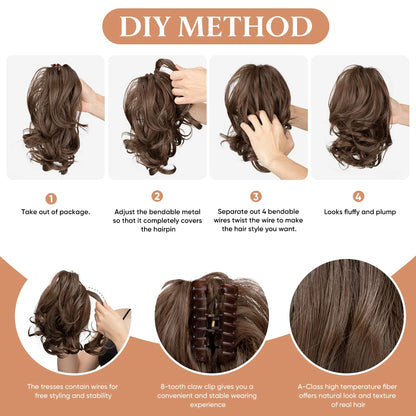 SARLA Premium Synthetische Clip-In Paardenstaart Extensions - Moeiteloze Blonde Knot & Vlechten Haarstuk voor een Natuurlijke Look