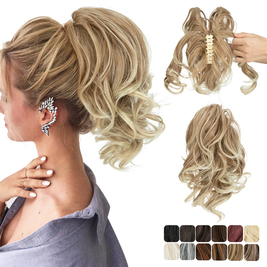 SARLA Premium Synthetische Clip-In Paardenstaart Extensions - Moeiteloze Blonde Knot & Vlechten Haarstuk voor een Natuurlijke Look