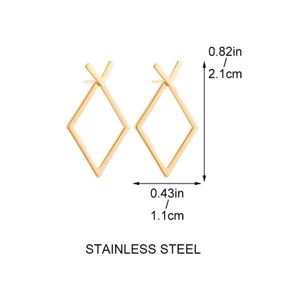 Chic Retro Minimalistische Geometrische Vierkante Afneembare Driehoek Stud Oorbellen - Perfecte Mode Accessoires voor Vrouwen & Ideale Feestcadeaus!