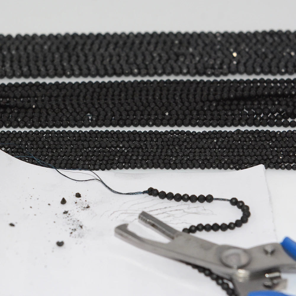 Natural Shungite Faceted Round Beads 2mm 3mm 4mm 15 Inch Strand Genuine Matte Black Gemstone for Jewelry Making