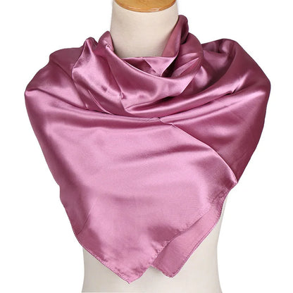 Elegante Zijden Sjaal voor Vrouwen - Premium Satijnen Effen Kleur Hijab, Stijlvolle Pareo, Veelzijdige Bandana, Chique Sjaal & Haarband, Perfecte 90*90cm Foulard