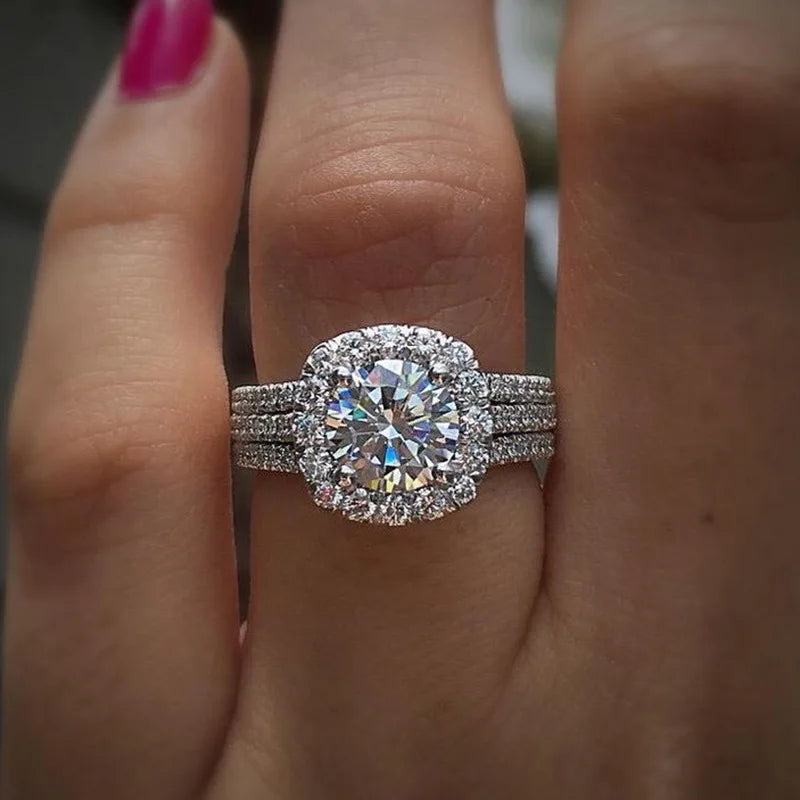 Elegante Moonso Aankomst Gouden en Zilveren Verlovingsring voor Vrouwen - Perfecte Verjaardagsgeschenk en Groothandel Sieraad R8444b