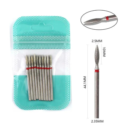 Ultimate 10-delige Diamanten Vijl Bit Set voor Perfecte Manicure & Pedicure met Elektrische Machine - Inclusief Borstel en Freesgereedschap