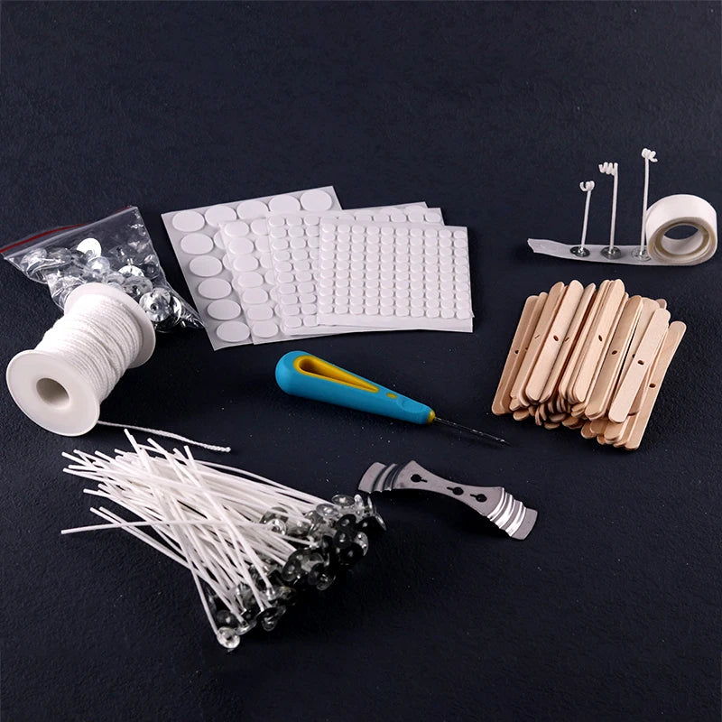 Candle Wick Sets and Kits | Pre-Tabbed Cotton Wicks, Holders and Accessories for Candle Making | Multiple Sizes