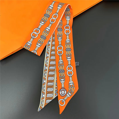 2024 Chic Zebra Florale Zijden Sjaal - Luxe Modeaccessoire voor Vrouwen, Veelzijdige Haarband, Stijlvolle Neckerchief en Elegante Tas Sjaal