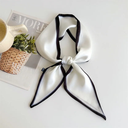 Trendy Floeiende Satijnen Zijde Haar Riem Sjaal voor Vrouwen – Stijlvolle Nekstrik, Tas Sjaal en Skinny Haarband – 2024 Collectie