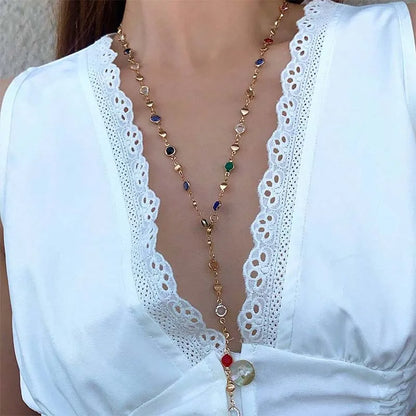 Adembenemende Boheemse Kwastketting voor Vrouwen: Levendige Kristal Zirkoon en Glanzende Strass Statement Sieraden Cadeau