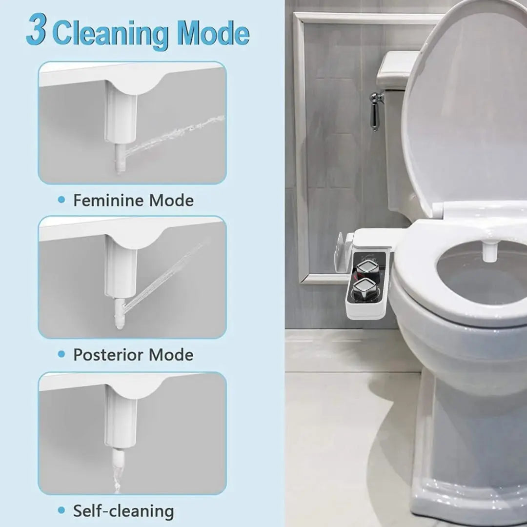 Veelzijdige Warme & Koele Opvouwbare Bidet Toilet Aanbouw - Niet-Elektrische Zelfreinigende Watersproeier met Verstelbare Drukmondstuk