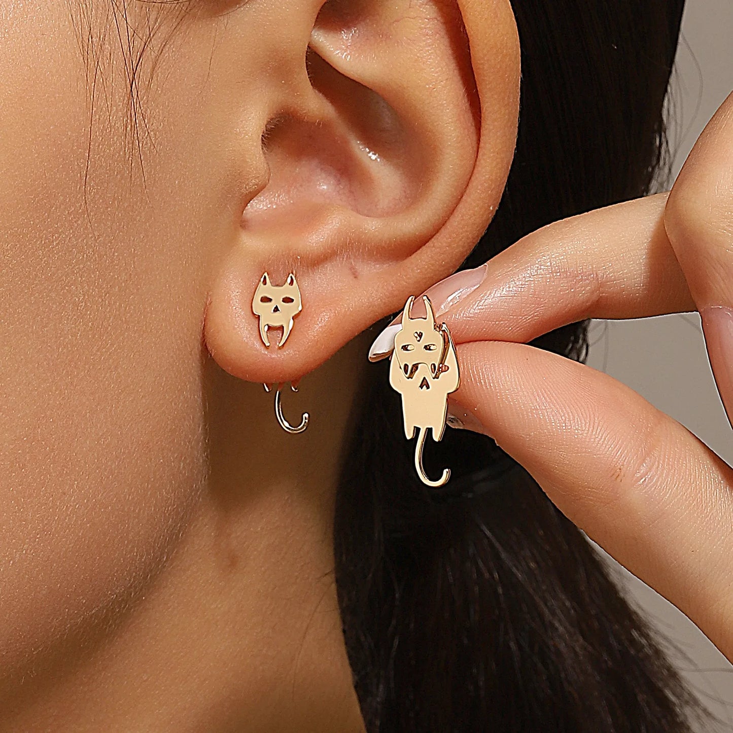 Chic Retro Minimalistische Geometrische Vierkante Afneembare Driehoek Stud Oorbellen - Perfecte Mode Accessoires voor Vrouwen & Ideale Feestcadeaus!