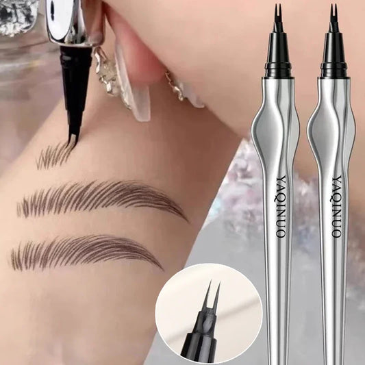 2Points Langdurige Oogpotlood - Eenvoudige Grip, Waterproof Vloeibare Formule voor Nauwkeurige Wenkbrauwen | Koreaanse Make-up Essentie