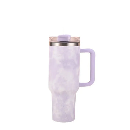 Extra grote 40oz geïsoleerde mok met handvat, deksel en rietje - Perfecte roestvrijstalen koffie reisthermosbekertje!
