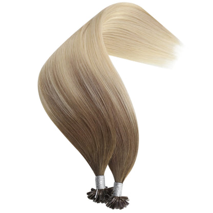 Luxe Volle Glans U Tip Fusion Haar Extensions - Balayage Kleuren met 40-50g Keratine Lijm Parels - Premium Vooraf Gebond Haarextensions
