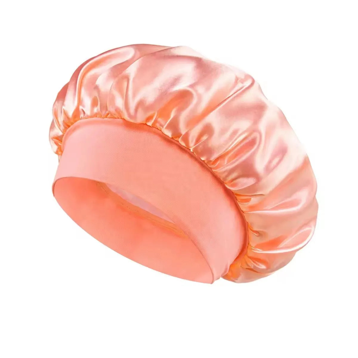 Bonnet Sleeping Cap Nightcap High Elastic Wide Brim Satin Night Hat Shower Silky Bonnet Hair Cover Wrap for Women Man Sleep Cap