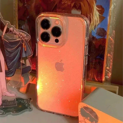 Glamoureuze Sprankelende Duidelijke Telefoonhoes voor iPhone 16, 15, 14, 13, 12, 11 Pro Max, X, XR, XS, 7, 8 Plus - Schokbestendig en Strak Zacht Hoesje