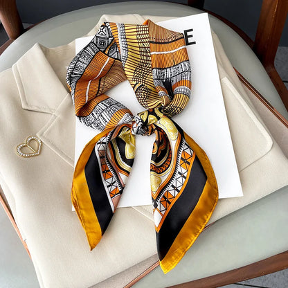 Chique 2023 Zijden Nek Sjaal met Elegante Paardenprint voor Vrouwen - Veelzijdige Vierkante Haarwraps, Foulards en Bandana Opties