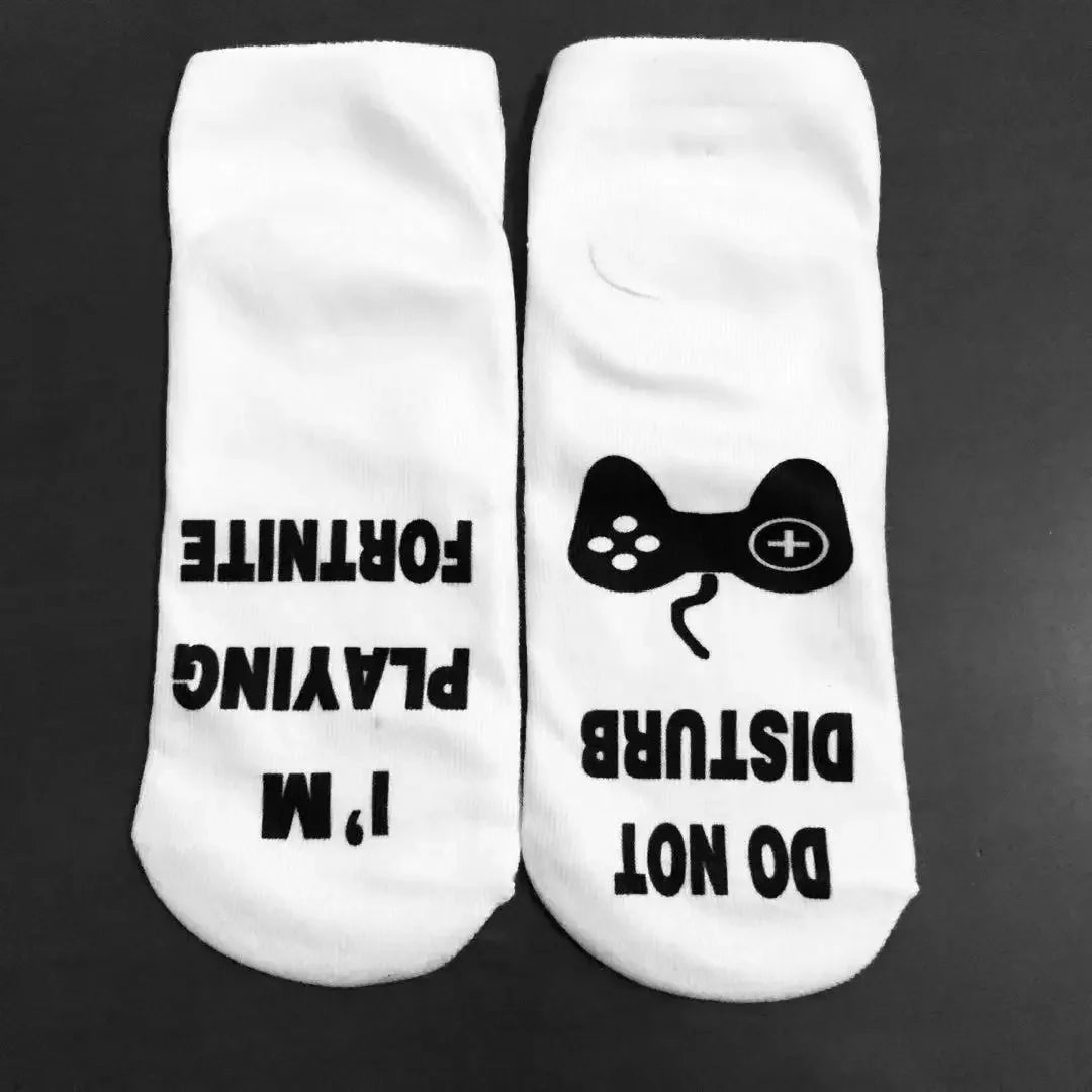 Trendy Ademend Korte Katoenen Sokken met Grappige 3D Skull Letterprint voor Mannen – Stijlvolle Laag Model Sport Boot Sokken