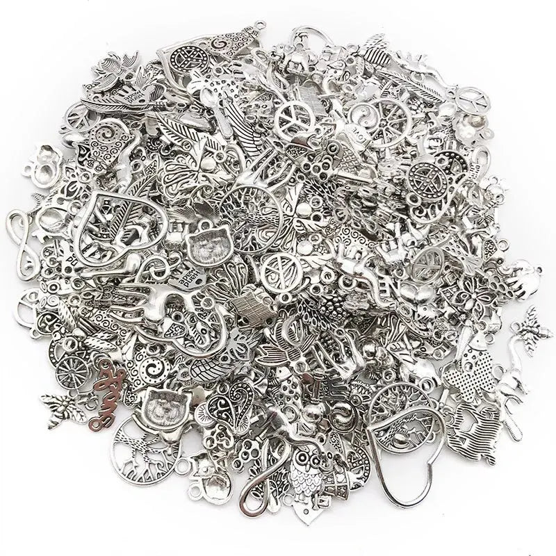 Mixed Metal Charms Bulk Set for Jewelry Making Vintage Alloy Pendants DIY Bracelets Necklaces Craft Supplies