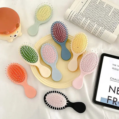 Mini Ontwarmer Haarborstel - Draagbare Antistatische Massager voor Vochtig of Droog Stylen - Perfect Salonaccessoire!