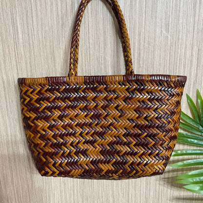 Luxe Dames Echte Lederen Gevlochten Schoudertas - Vintage Grote Handtas voor Chic Casual Winkelen en Alledaagse Stijl