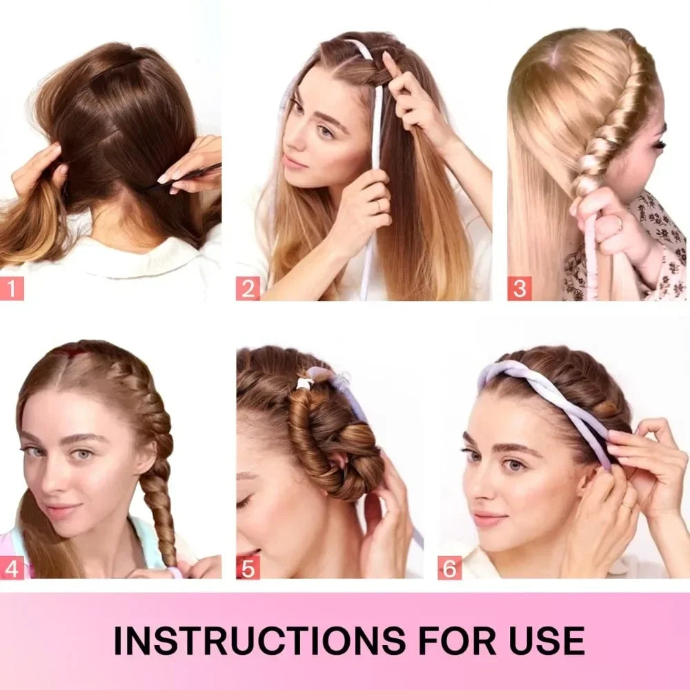 Zijden Slaap Krulband - Moeiteloze Hittevrije Haarrollers voor Beautiful Krullen!