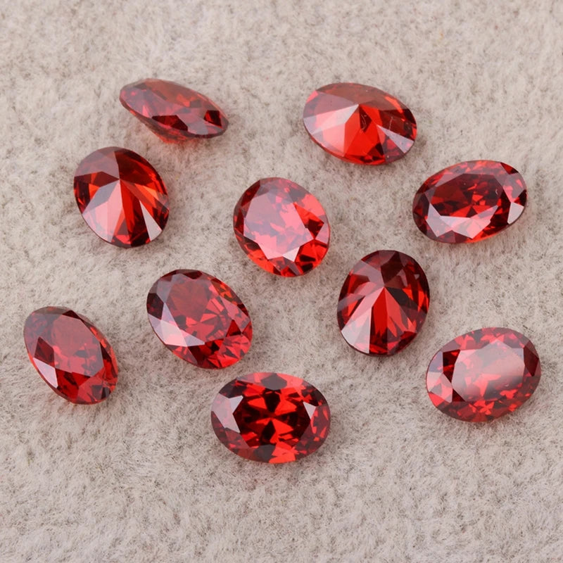 13x18mm Oval Red Garnet Loose Gemstone Brilliant Cut VVS Natural Unheated Stone for Ring Pendant Jewelry Making