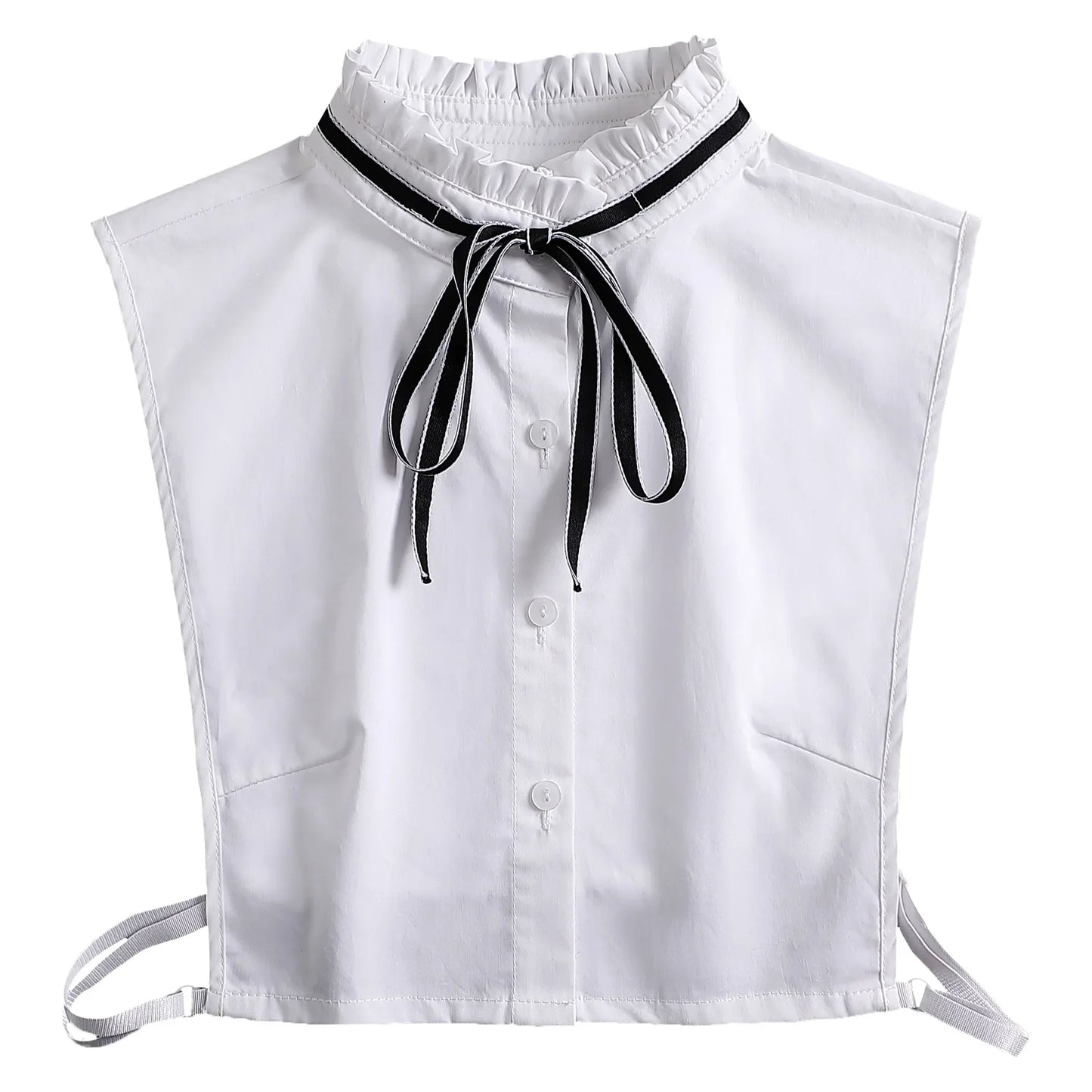 Chic 2024 Voorzijde Strik Witte Afneembare Kant Kraag voor Dames – Vintage Stijl Blouse Accessoire voor een Modebewuste Uiterlijk
