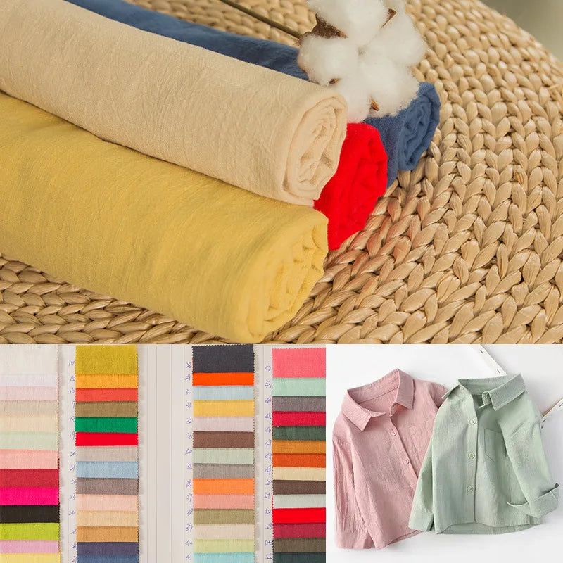 Solid Color 100% Cotton Fabric for Sewing Tablecloth Quilting Embroidery DIY Crafts Apparel Cloth 140cm Wide