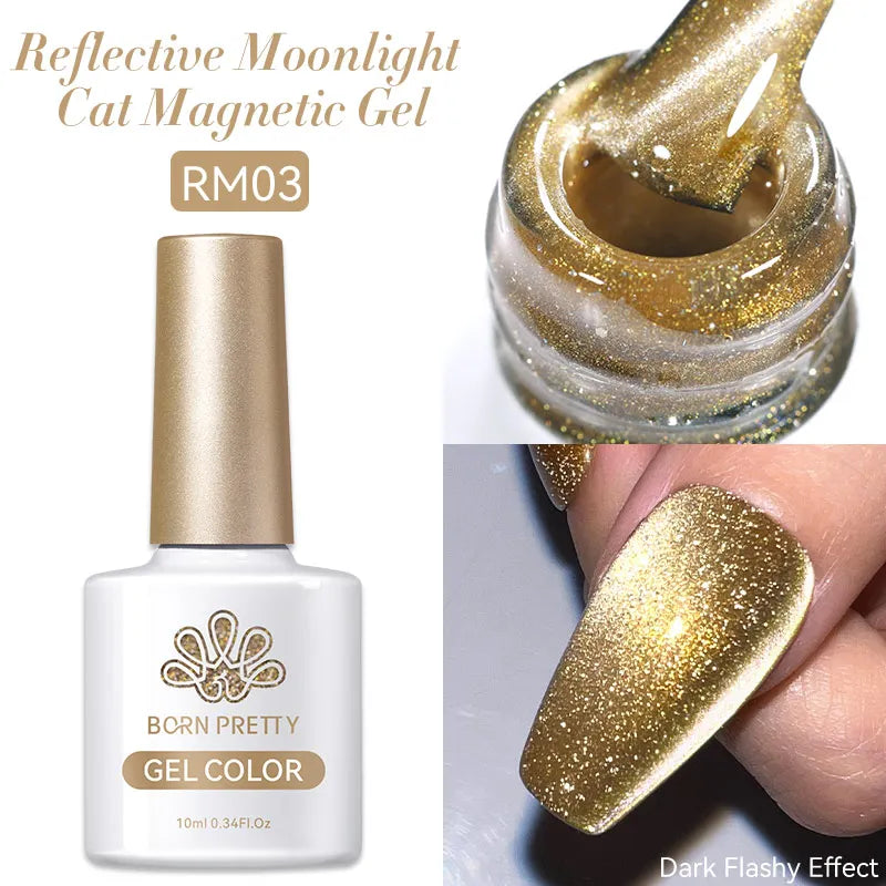 Betoverende Zilveren Maanlicht Kat Magnetische Gel Nagellak - Witte Licht Sprankelende Glitter, Semi- Permanente Nagellak (10ml)