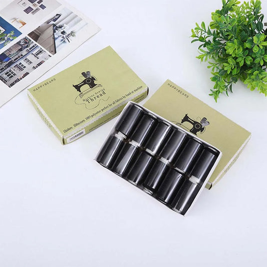 Lot de 12 bobines fil couture polyester 350 m couture main machine DIY mercerie