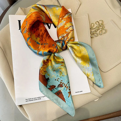Chique 2023 Zijden Nek Sjaal met Elegante Paardenprint voor Vrouwen - Veelzijdige Vierkante Haarwraps, Foulards en Bandana Opties