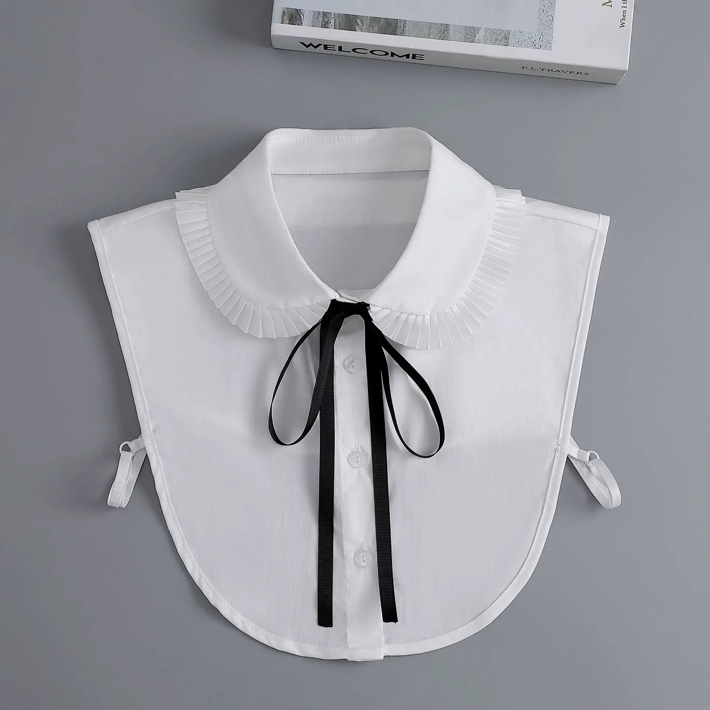 Chic 2024 Voorzijde Strik Witte Afneembare Kant Kraag voor Dames – Vintage Stijl Blouse Accessoire voor een Modebewuste Uiterlijk
