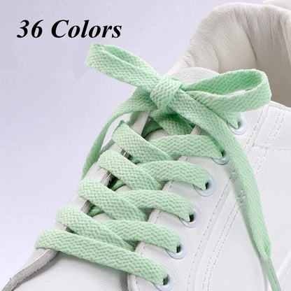 1Pair Classic Shoelaces Solid Fabric Shoe laces Sneakers Flat Shoelace Unisex Boots Rope Laces for Shoes 100/120/140/160/180CM