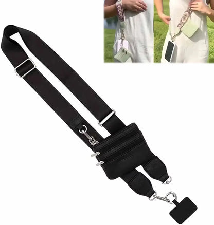 Stijlvolle Verstelbare Telefoon Lanyard met Rits Portemonnee – Modieuze Anti-Verlies Schouderband voor Vrouwen!