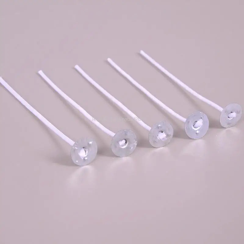 Pre-Tabbed Cotton Candle Wicks | 100pcs Metal Sustainer Wicks for Candle Making | Multiple Length Options