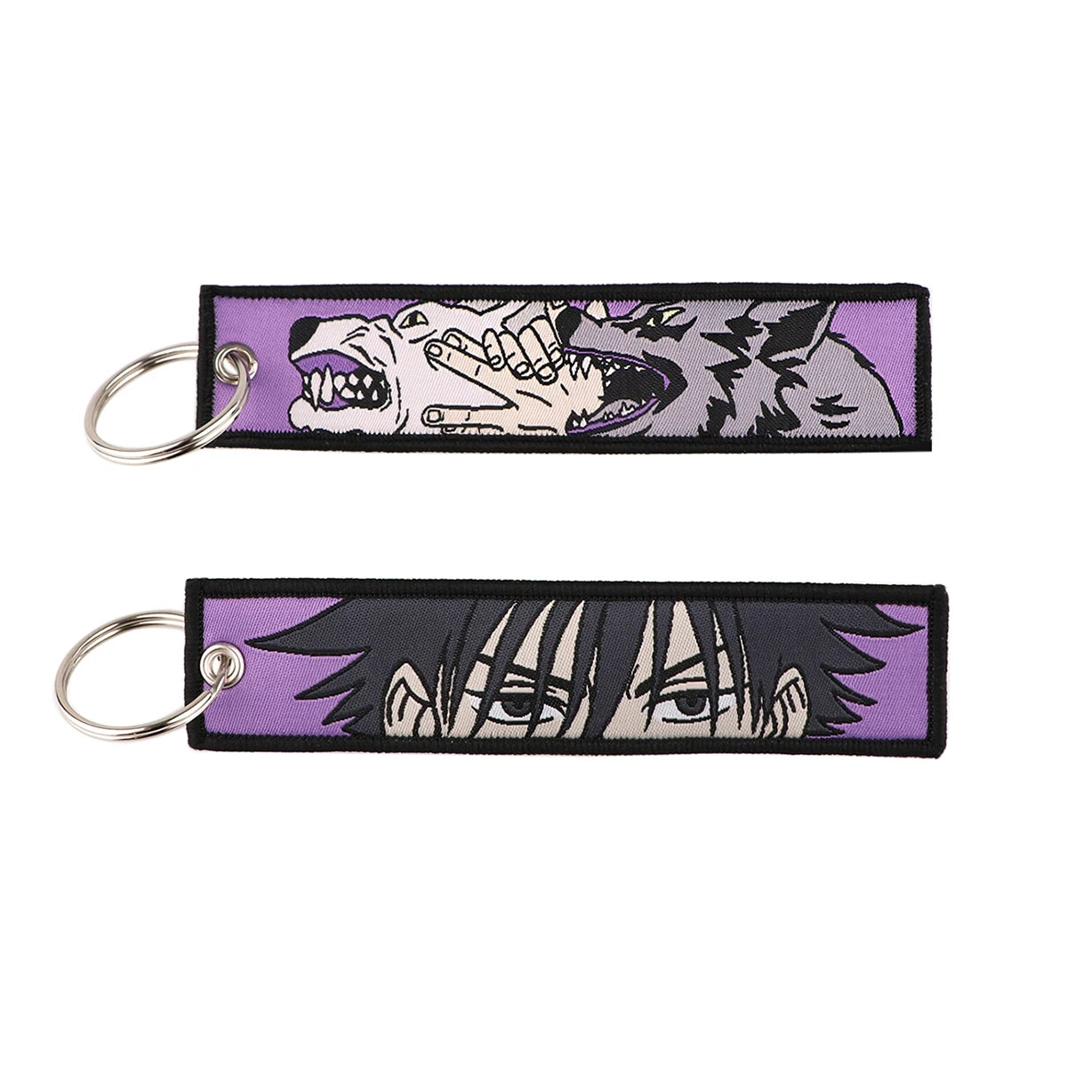 Stijlvolle Japanse Anime Geborduurde Sleutelhangers – Perfecte Sleuteltags voor Motorfietsen, Auto's en Rugzakken – Trendy Sleutelhanger Cadeaus voor Vrienden!
