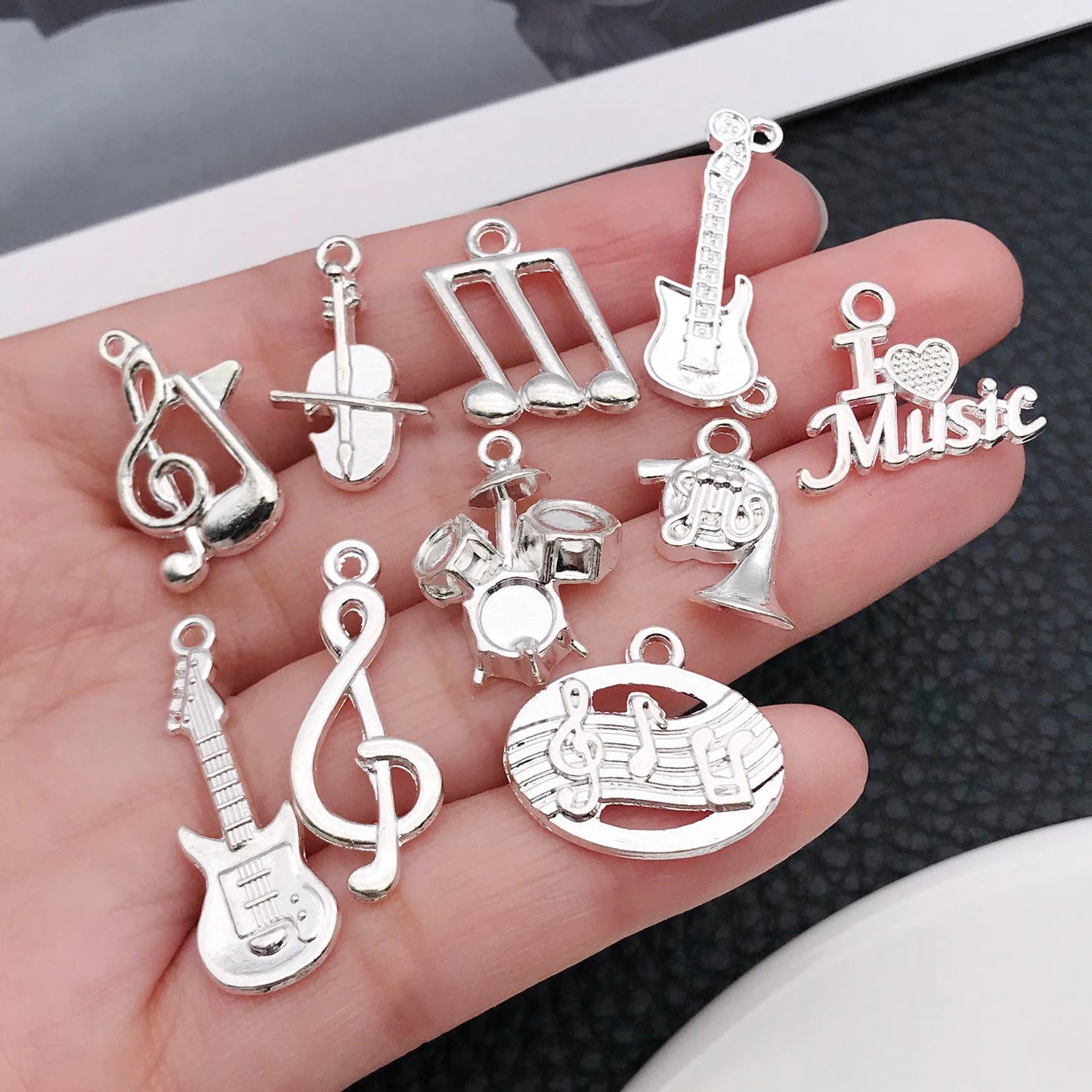 Music Charms for Jewelry Making Mixed Metal Notes Instruments DIY Earrings Necklaces Craft Supplies