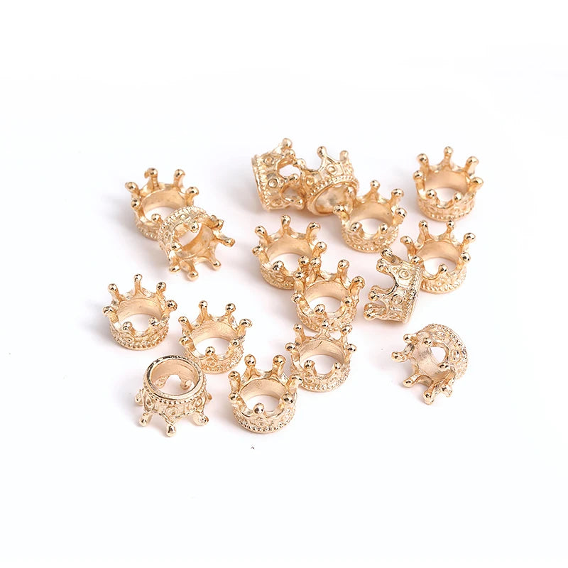 32pcs Crown Charms Set Gold Silver Black Bronze Mini Crown Beads DIY Jewelry Making Earrings Bracelets