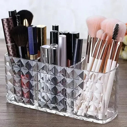 Stijlvolle Heldere Acrylaat Make-up Borstelhouder & Cosmetica Organizer - Veelzijdige Opslag voor Lipsticks, Nagellakken en Sieraden