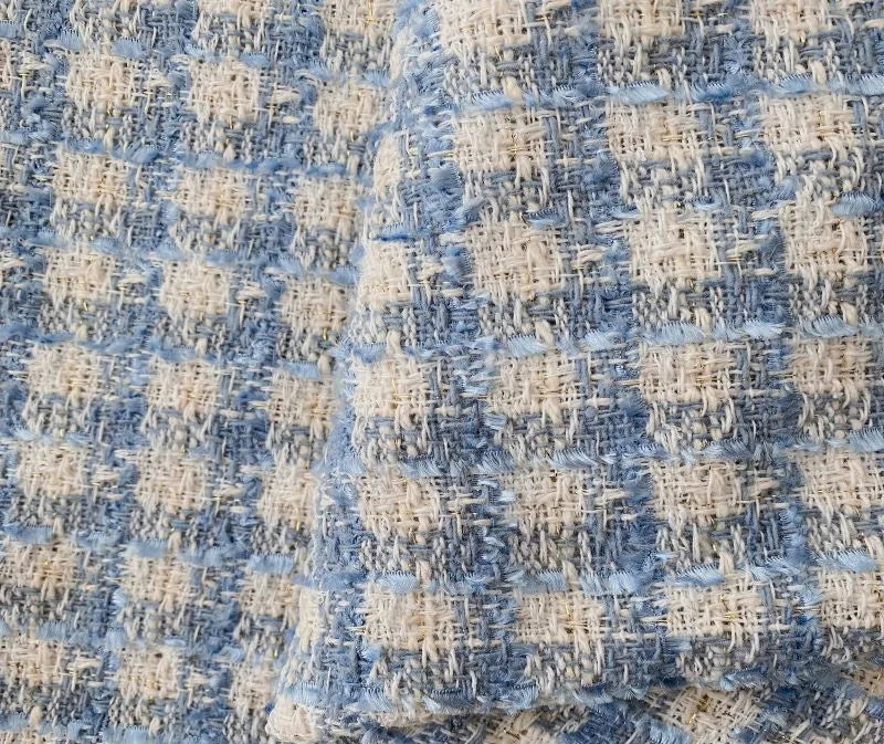 Wool Tweed Fabric Plaid Woven Tweed for Coat Dress Sewing Autumn Winter DIY Clothing Fabric