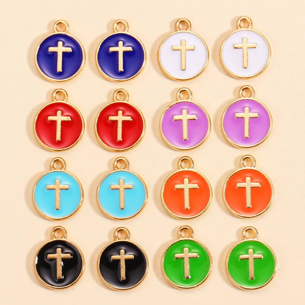 Crystal Cross Charms Gold Silver Crucifix Jewelry Making Supply